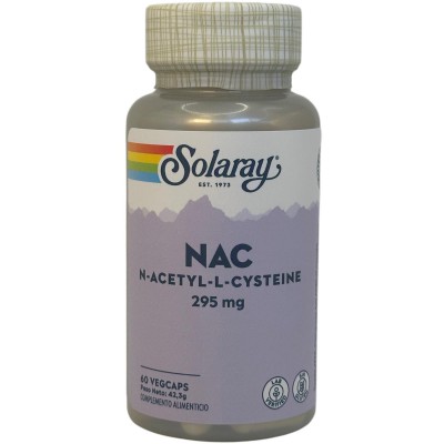 NAC N-Acetil L-Cisteína 295mg 60 cápsulas de Solaray SOLARAY SOLA-81353 Higado y sistema hepatobiliar salud.bio