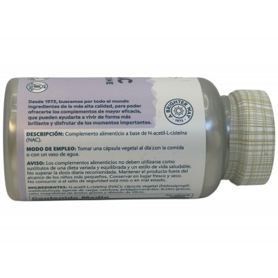 SUPER NAC N-Acetil L-Cisteína 600mg 60 cápsulas Vegetales de Solaray SOLARAY SOLA-15941 Higado y sistema hepatobiliar salud.bio