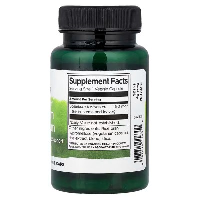 Sceletium tortuosum Full Spectrum®, 50 mg, 60 cápsulas vegetales de Swanson Swanson SWV-11631 Estados emocionales, ansiedad, ...