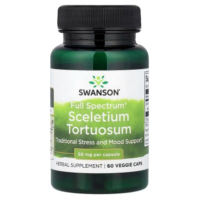 Sceletium tortuosum Full Spectrum®, 50 mg, 60 cápsulas vegetales de Swanson Swanson SWV-11631 Estados emocionales, ansiedad, ...
