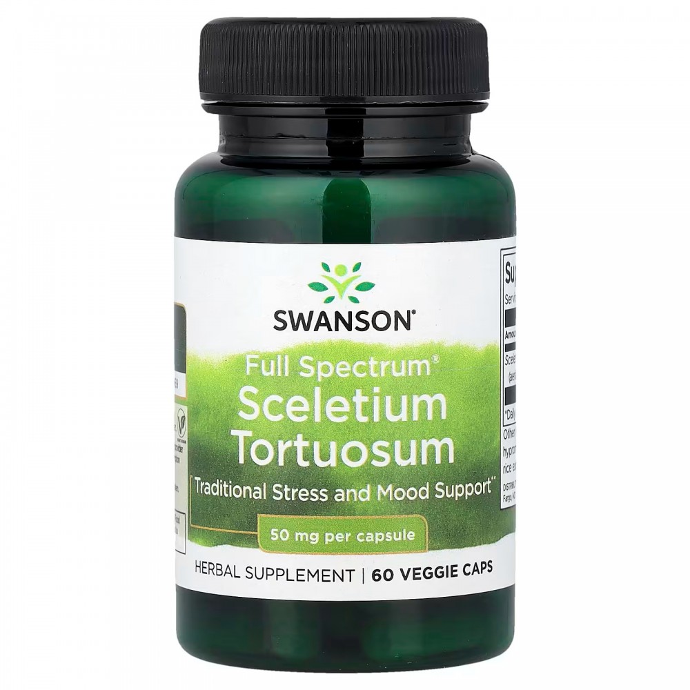 Sceletium tortuosum Full Spectrum®, 50 mg, 60 cápsulas vegetales de Swanson Swanson SWV-11631 Estados emocionales, ansiedad, ...