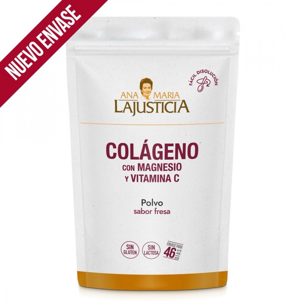 Colágeno con Magnesio y Vitamina C, 350g Polvo, sabor Fresa de Ana Maria Lajusticia Ana Maria LaJusticia ANA-68073 Articulaci...