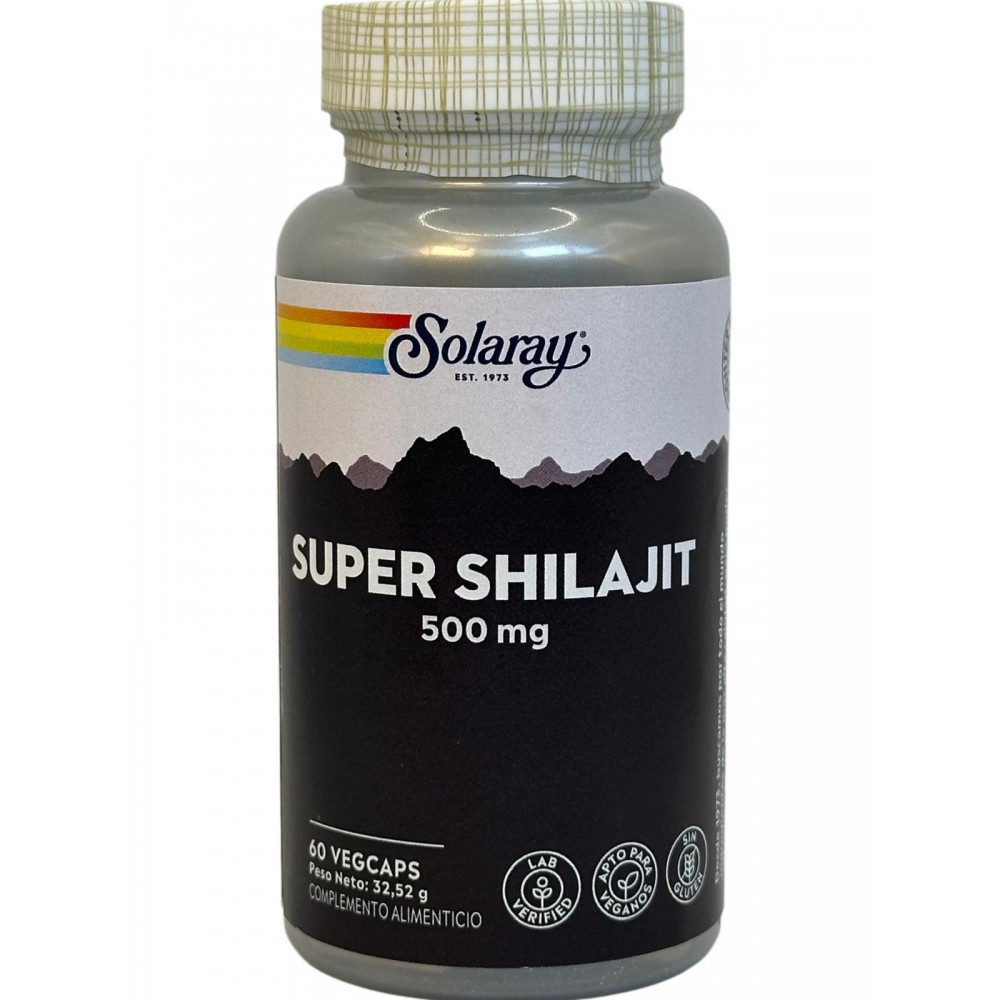 SUPER Shilajit PrimaVie® 500mg 60 cápsulas vegetales de Solaray SOLARAY SOLA-51714 Suplementos Minerales  salud.bio