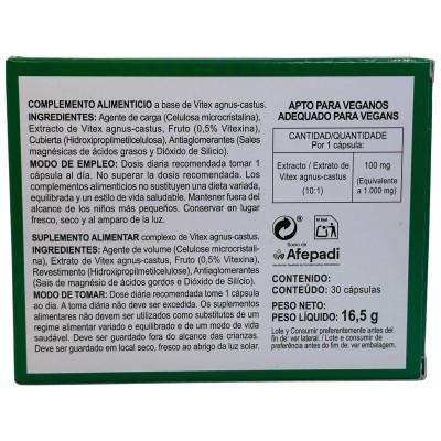 VITEX AGNUS CASTUS 30 cápsulas de Integralia INTEGRALIA 505 Especial Mujer salud.bio