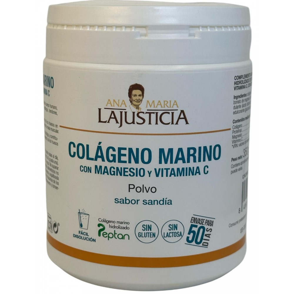 Colágeno MARINO con Magnesio y Vitamina C, 350g Polvo, sabor Sandia de Ana Maria Lajusticia Ana Maria LaJusticia ANA-68087 Ar...