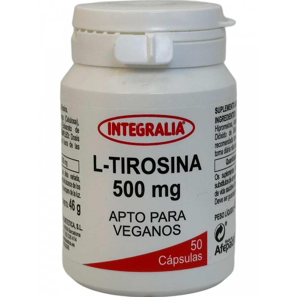 L-Tirosina 500mg 50 cápsulas de Integralia INTEGRALIA INT-54383 Aminoácidos salud.bio