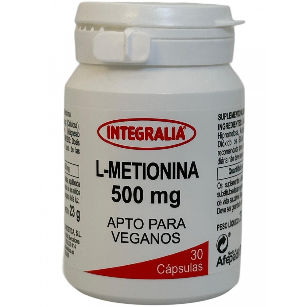 L-Metionina 500mg 30 cápslas de Integralia INTEGRALIA INT-54379 Aminoácidos salud.bio