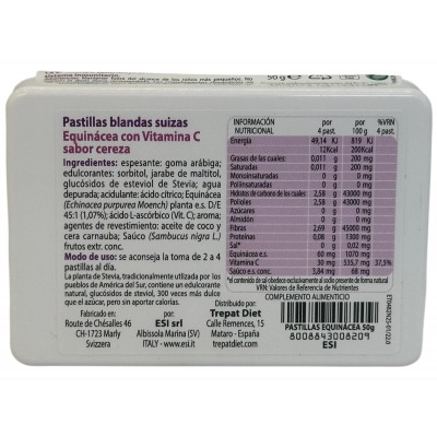 Echinaid pastillas blandas Suizas (Equinacea + Vitamina C) 50g de ESI ESI ESI-00820 Sistema inmunitario salud.bio