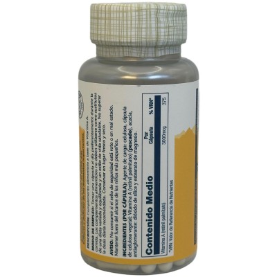 Vitamina A 3000mcg 60 Cápsulas Vegetales de Solaray SOLARAY SOLA-79094 Vitamina A y D salud.bio