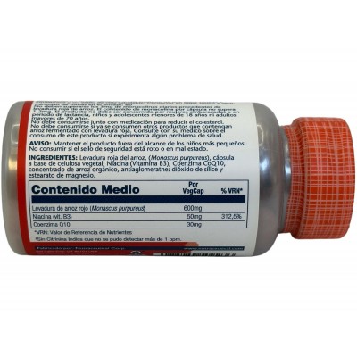 Levadura Roja de arroz, Red Yeast Rice Plus Q10, 60 VegCaps. Sin gluten. Apto para veganos de SOLARAY SOLARAY SM-8892 Ayudas ...
