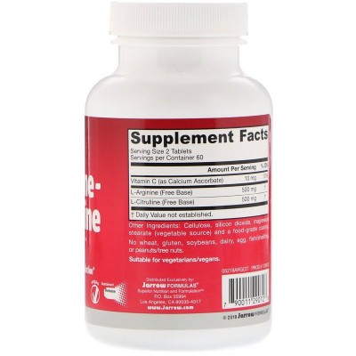 Sostenimiento de arginina-citrulina, 120 tabletas de Jarrow Formulas Jarrow Formula  JRW-29072 Aminoácidos salud.bio
