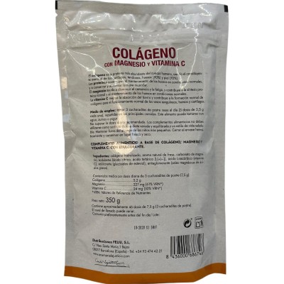 Colágeno con Magnesio y Vitamina C, 350g Polvo, sabor Fresa de Ana Maria Lajusticia Ana Maria LaJusticia ANA-68073 Articulaci...