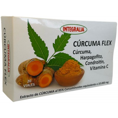 Cúrcuma FLEX 20 viales de 10ml de Integralia INTEGRALIA 518 Suplementos Naturales acción Analgesica, Antiinflamatoria, malest...