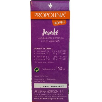 PROPOLINA infantil JARABE (Própolis + Vitamina C) 150ml de Plantis Artesania Agrícola ART-04373 Acción benéfica garganta y pe...