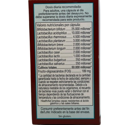 ImmuProbio (50.000 millones) 30 cápsulas de Health Aid Health Aid 802330 Ayudas aparato Digestivo salud.bio