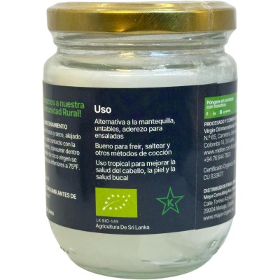 Aceite de coco virgen orgánico (BIO) 200ml de Miditer Maya Organic MAY-06915 Aceites naturales salud.bio
