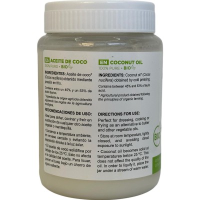 Aceite de Coco BIO ECO Virgen Extra 350g de MARNYS® Marnys AP108 Alimentación salud.bio