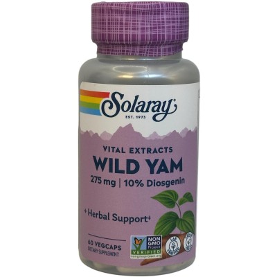 WILD YAM (Dioscorea villosa) 60 Cápsulas Vegetales de Solaray SOLARAY SOLA-03690 Menopausia salud.bio