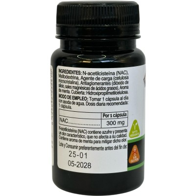 NAC N-Acetil L-Cisteína 300mg 30 cápsulas Vegetales de Novadiet Novadiet NOV-53541 Higado y sistema hepatobiliar salud.bio