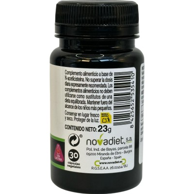 NAC N-Acetil L-Cisteína 300mg 30 cápsulas Vegetales de Novadiet Novadiet NOV-53541 Higado y sistema hepatobiliar salud.bio