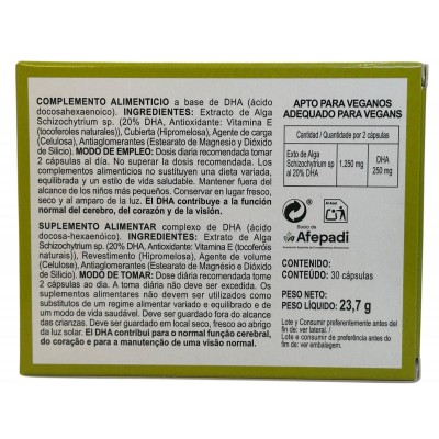 DHA Vegetal Alga Schizochytrium 30 cápsulas de integralia INTEGRALIA 503 Complementos Alimenticios (Suplementos nutricionales...