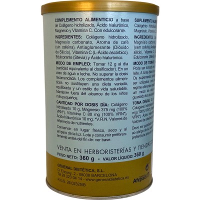 Colágeno Soluble Plus sabor Café 360g de Integralia INTEGRALIA INT-54454 Articulaciones, Huesos, Tendones y Musculos, compone...