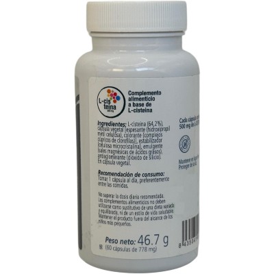 L-Cisteina 60 cápsulas 500mg de Plantis Artesania Agrícola ART-092011 Higado y sistema hepatobiliar salud.bio