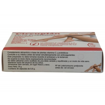 Circuplán 30 ó 60 cápsulas (Circulatorio con probióticos, piernas cansadas) de DIS DIS DIS-88552-37444 Sistema circulatorio s...
