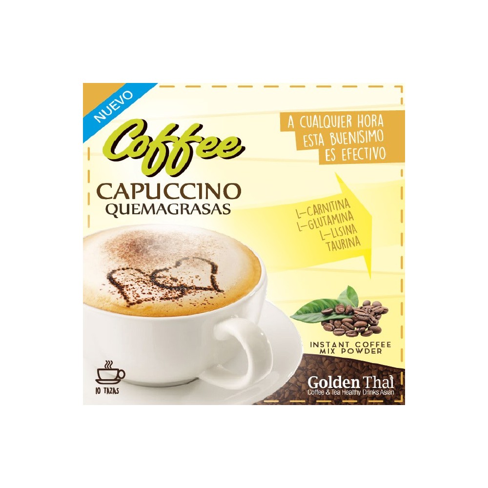 Golden Thai Coffee Quema-Grasas CAPUCCINO Golden Thai  Coffe & Tea Healthy Drink Asian  Quemagrasas y similares salud.bio