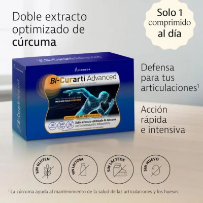 PACK 3 Unidades Bi-Curarti Advanced 30 comprimidos (180Comp) de Plameca Plameca 3-PLA-84619 Suplementos Naturales acción Anal...