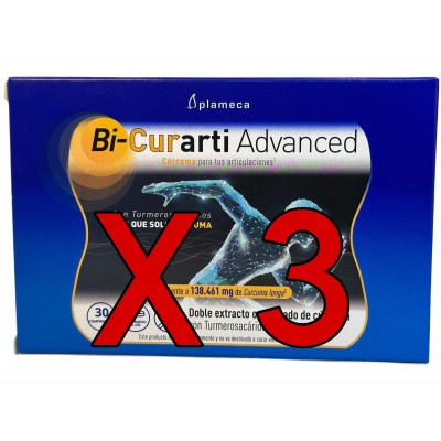 PACK 3 Unidades Bi-Curarti Advanced 30 comprimidos (180Comp) de Plameca Plameca 3-PLA-84619 Suplementos Naturales acción Anal...