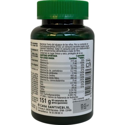 CUP Cabello, Piel, Uñas (60 Gummies masticables) sin azúcar de Santiveri Santiveri  SAN-04675 Piel, Cabello y Uñas, Complemen...