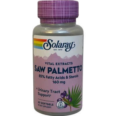 Saw Palmetto (Berry Extract 160mg) 60 Perlas de Solaray SOLARAY SOLA-03782 Sénior y Tercera Edad salud.bio