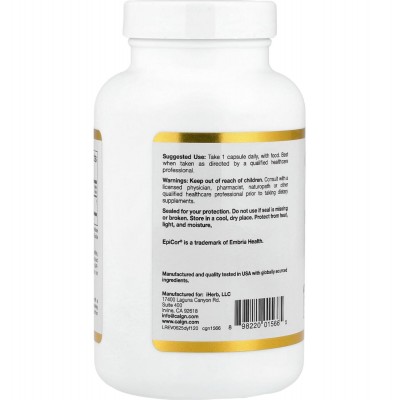 EpiCor, Fermento de levadura seca, 500 mg, 120 cápsulas vegetales de California Gold Nutrition California+Gold+Nutrition CGN-...