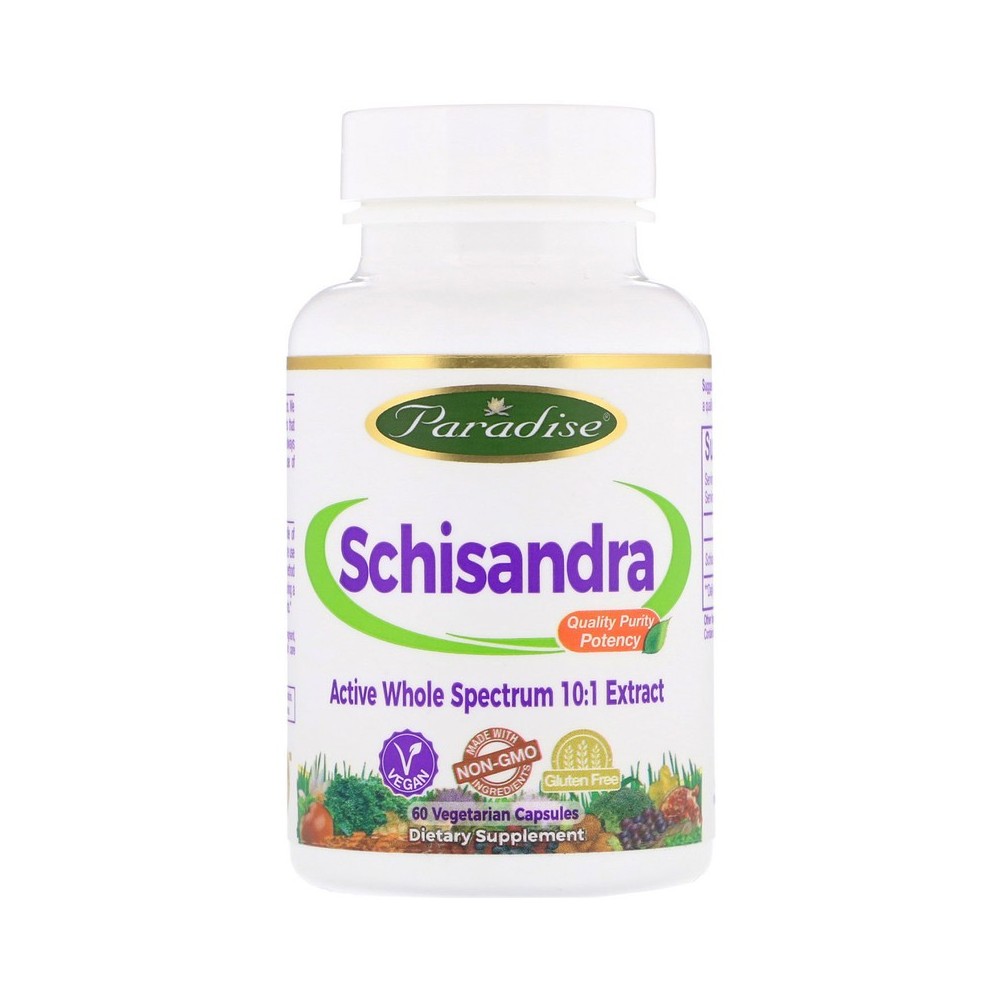 Schisandra, 60 cápsulas vegetales de Paradise Herbs Paradise PAR-77739 Estados emocionales, ansiedad, estrés, depresión, rela...