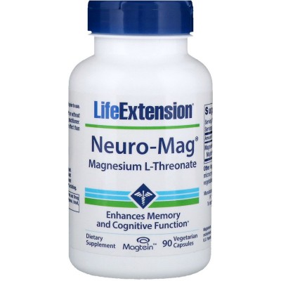 Neuro-Mag, L-Treonato de magnesio, 90 cápsulas vegetarianas de Life Extension Life Extension LEX-16039 Suplementos Minerales ...