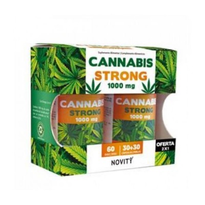 Novity Cannabis Strong 1000mg 30 + 30 cápsulas Novity de Dietmed Dietmed 9999000000296 Plantas Medicinales salud.bio