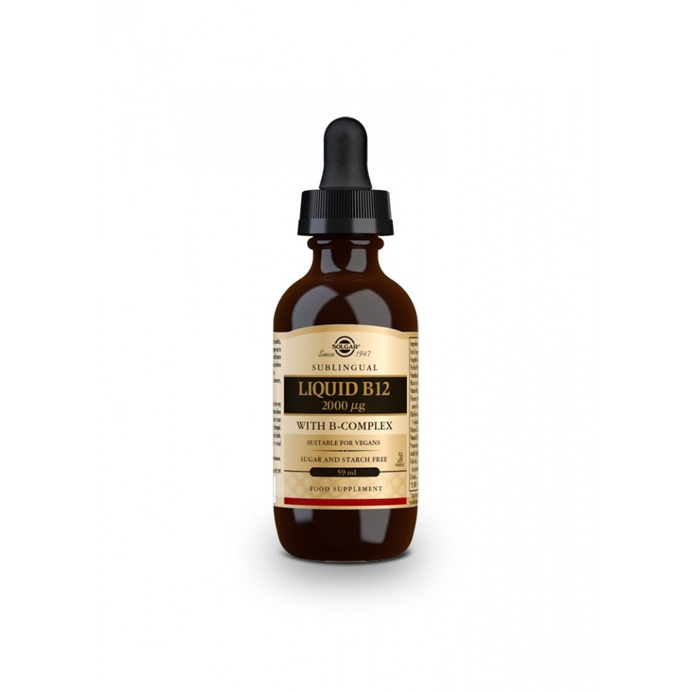 Vitamina B12 Líquida con B-Complex 2000 µg - 59 ml de Solgar SOLGAR 061595 Vitamina B salud.bio