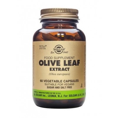 Olive Leaf (Extracto de hoja de Olivo) 60 cápsulas de Solgar SOLGAR 184141 Ayuda control Tension salud.bio