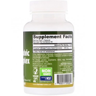 Complejo de ácido fúlvico de Shilajit, 250 mg, 60 cápsulas de Jarrow Formulas Jarrow Formula JRW-29060 Suplementos Deportivos...