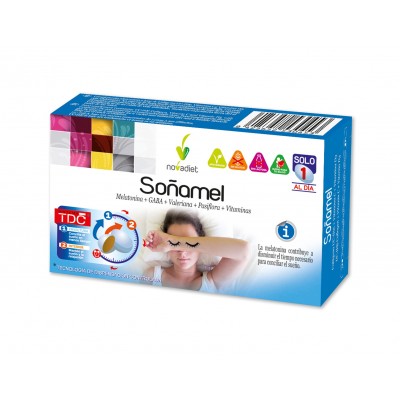 Soñamel 30 comprimidos Bicapa con melatonina de NoVadiet Novadiet 52087 insomnio y descanso salud.bio