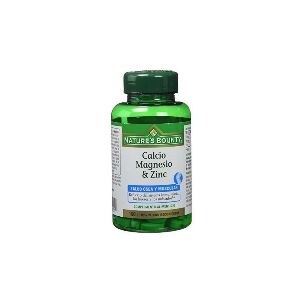 Calcio, Magnesio y Zinc 100 comprimidos de Nature's Bounty Nature'S Bounty 4290 Suplementos Minerales  salud.bio