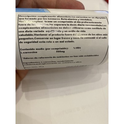 L-Carnosine 500mg 30 comp. de KAL SOLARAY  Aminoácidos salud.bio