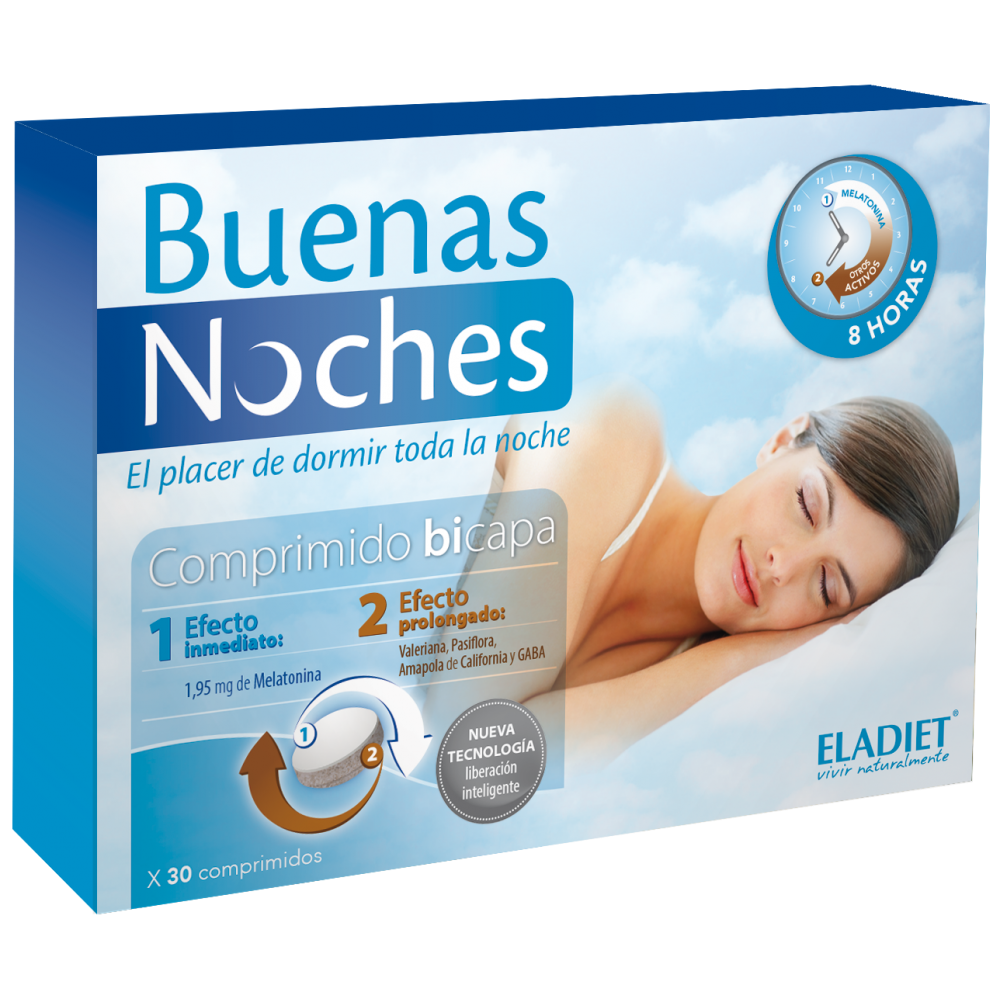 Buenas Noches 30 y 60 Comp de Eladiet Eladiet PA.SUE.BNO.17 insomnio y descanso salud.bio