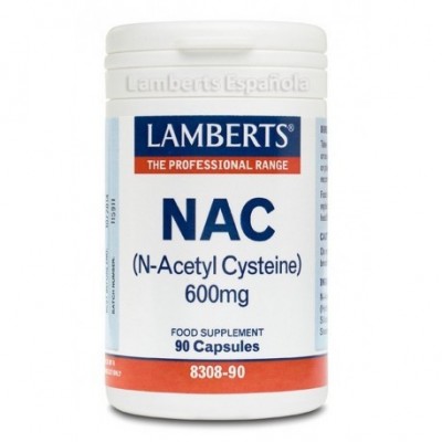NAC N-Acetyl-L-Cysteine, 600 mg, 90 cápsulas de Lamberts Jarrow Formula 5055148411053 Higado y sistema hepatobiliar salud.bio