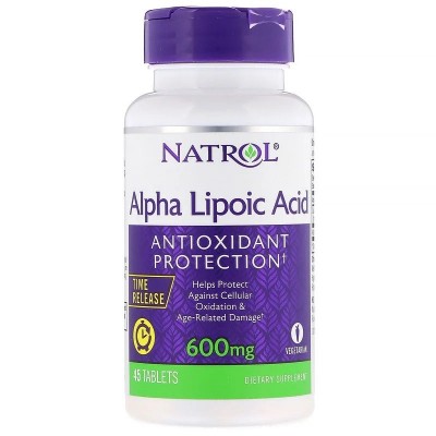 Acido Alfa Lipoico, liberación prolongada, 600mg 45 Tabletas, de Natrol Natrol NTL-05229 Complementos Alimenticios (Suplement...