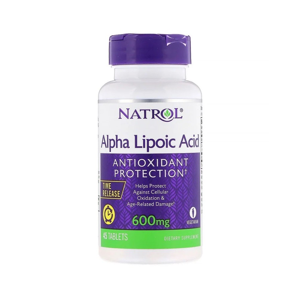 Acido Alfa Lipoico, liberación prolongada, 600mg 45 Tabletas, de Natrol Natrol NTL-05229 Complementos Alimenticios (Suplement...
