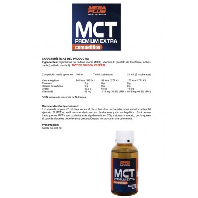 MCT (TRIGLICÉRIDOS DE CADENA MEDIA) Megaplus 171025 Suplementos Deportivos (Complementos Alimenticios) salud.bio