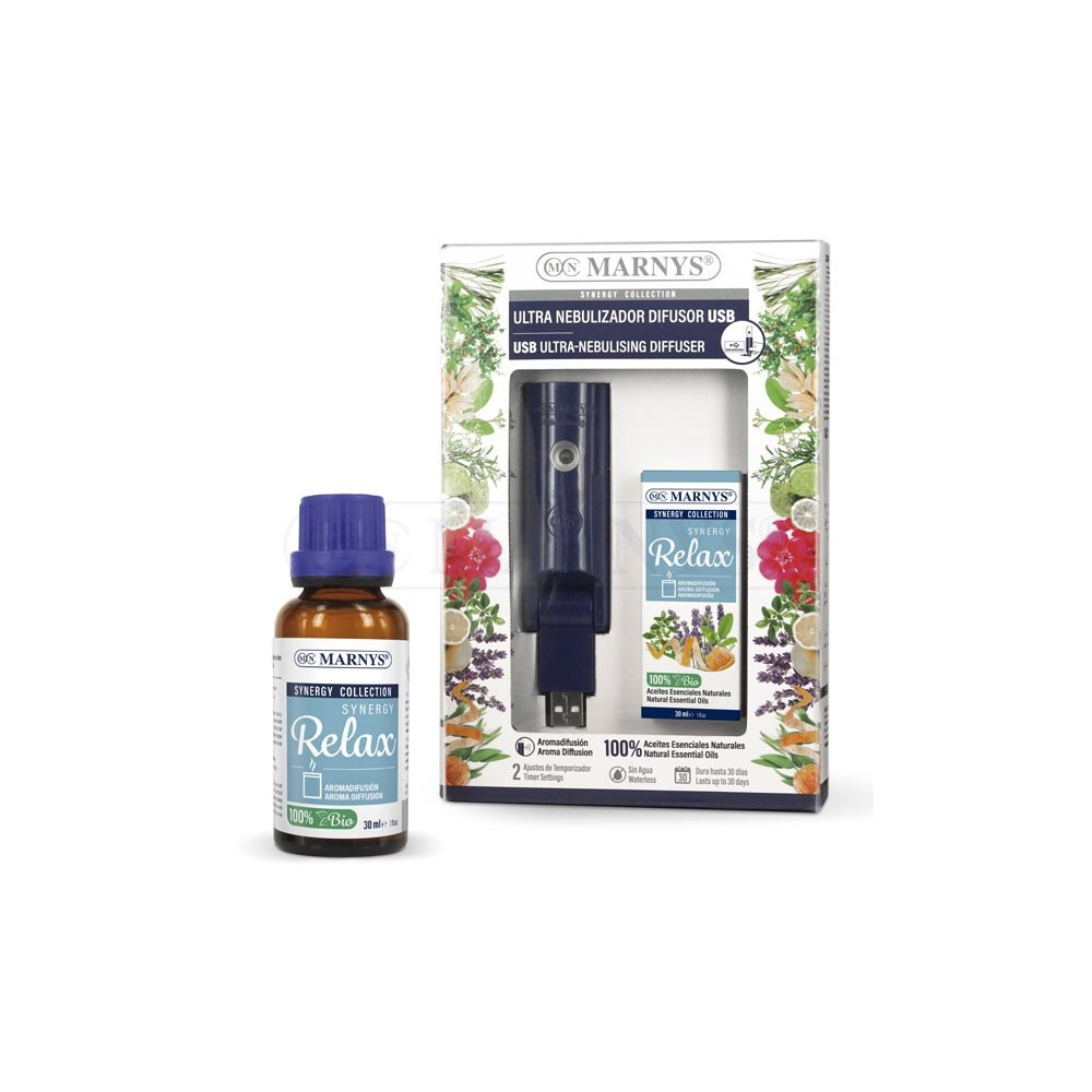 Combo USB Ultra nebulizador + Synergy Relax de Marnys Marnys COMBOAA995AE199 Aromaterápia salud.bio