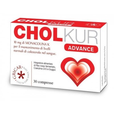CHOLKUR ADVANCE (30 Comprimidos) de Gricar Megaplus 39741 Ayudas niveles Colesterol y Trigliceridos salud.bio